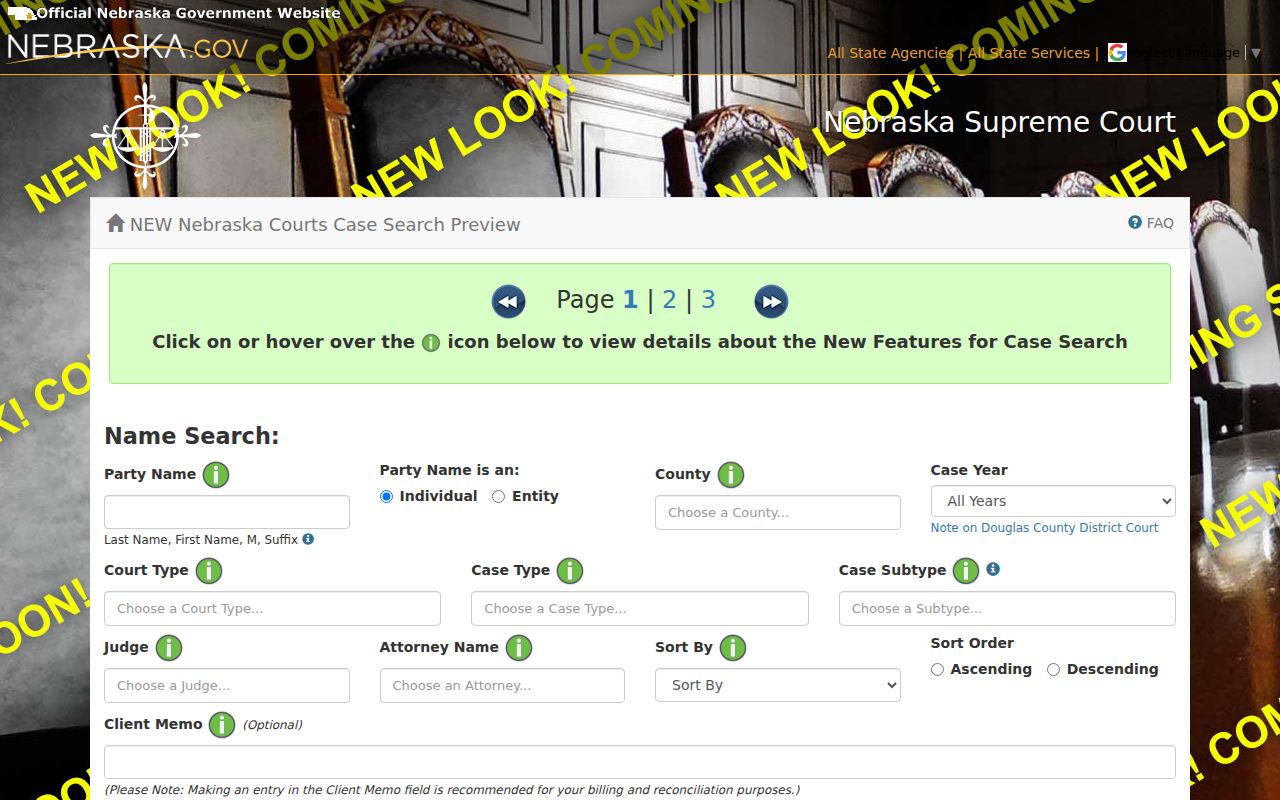 Jefferson County docket search JUSTICE name-search fields