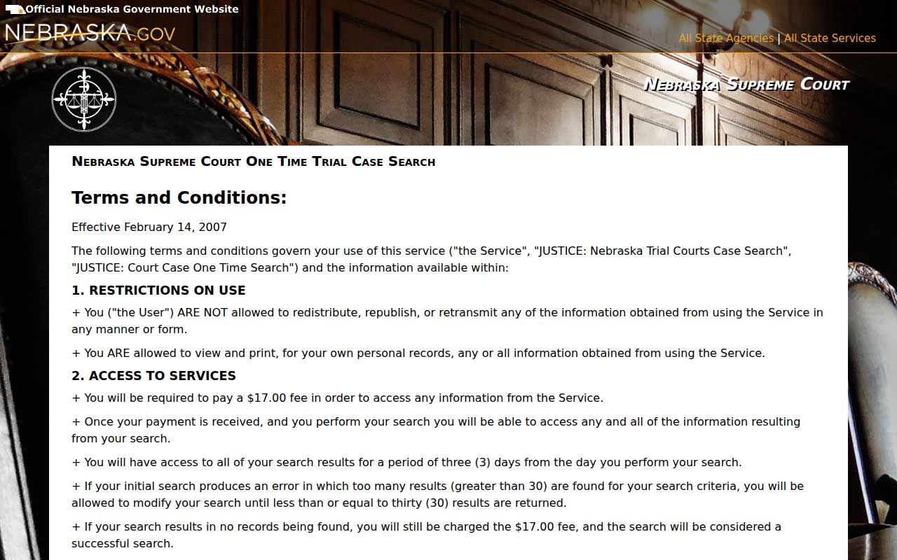 Jefferson County docket search JUSTICE terms and conditions
