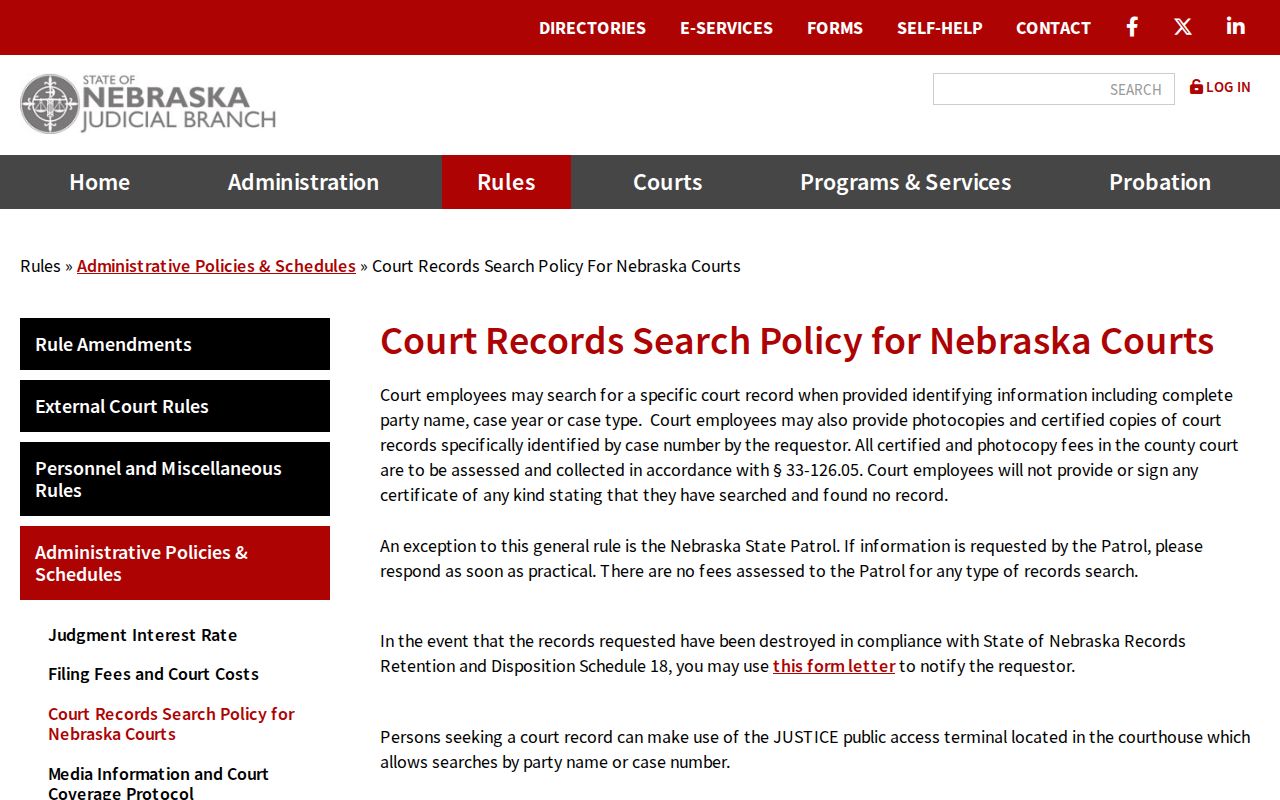 Jefferson County civil court docket court-records search policy
