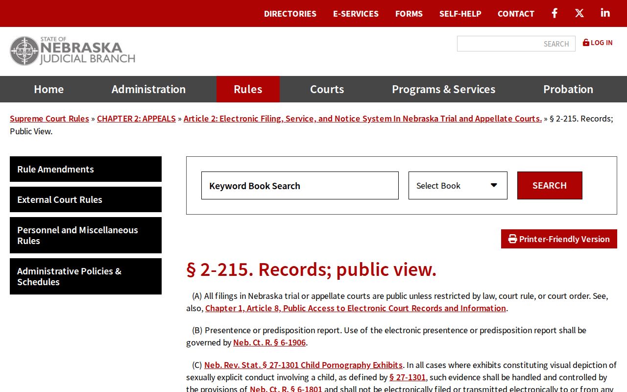 Jefferson County civil court docket public-view rule and clerk terminal access