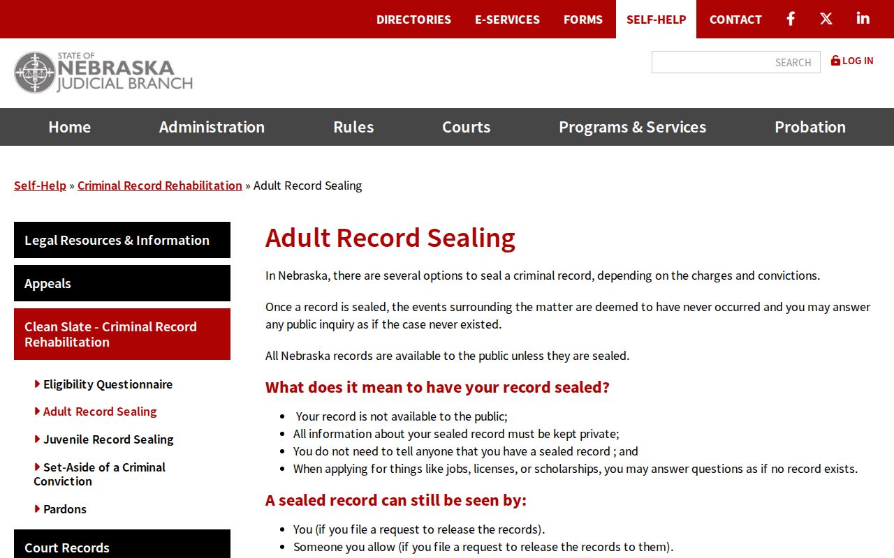 Jefferson County criminal court docket adult record sealing information