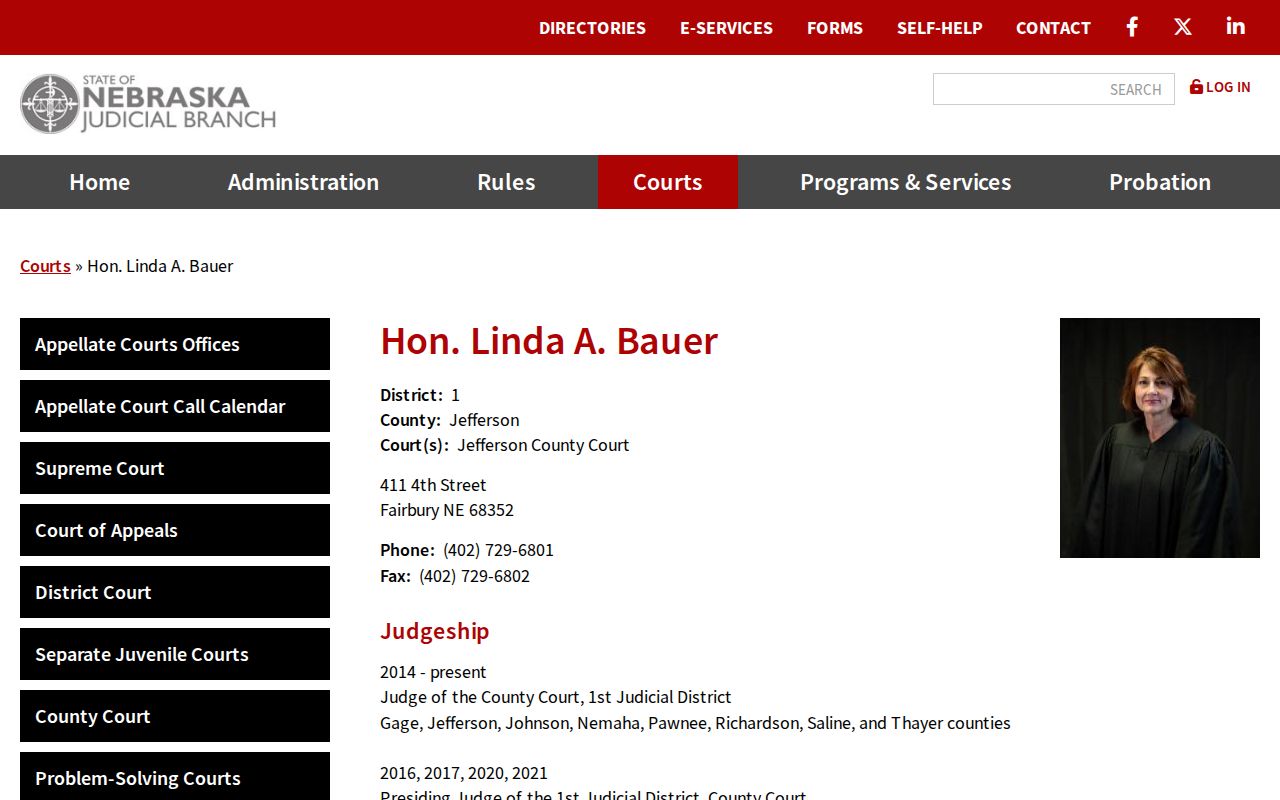 Jefferson County criminal court docket County Court judge information