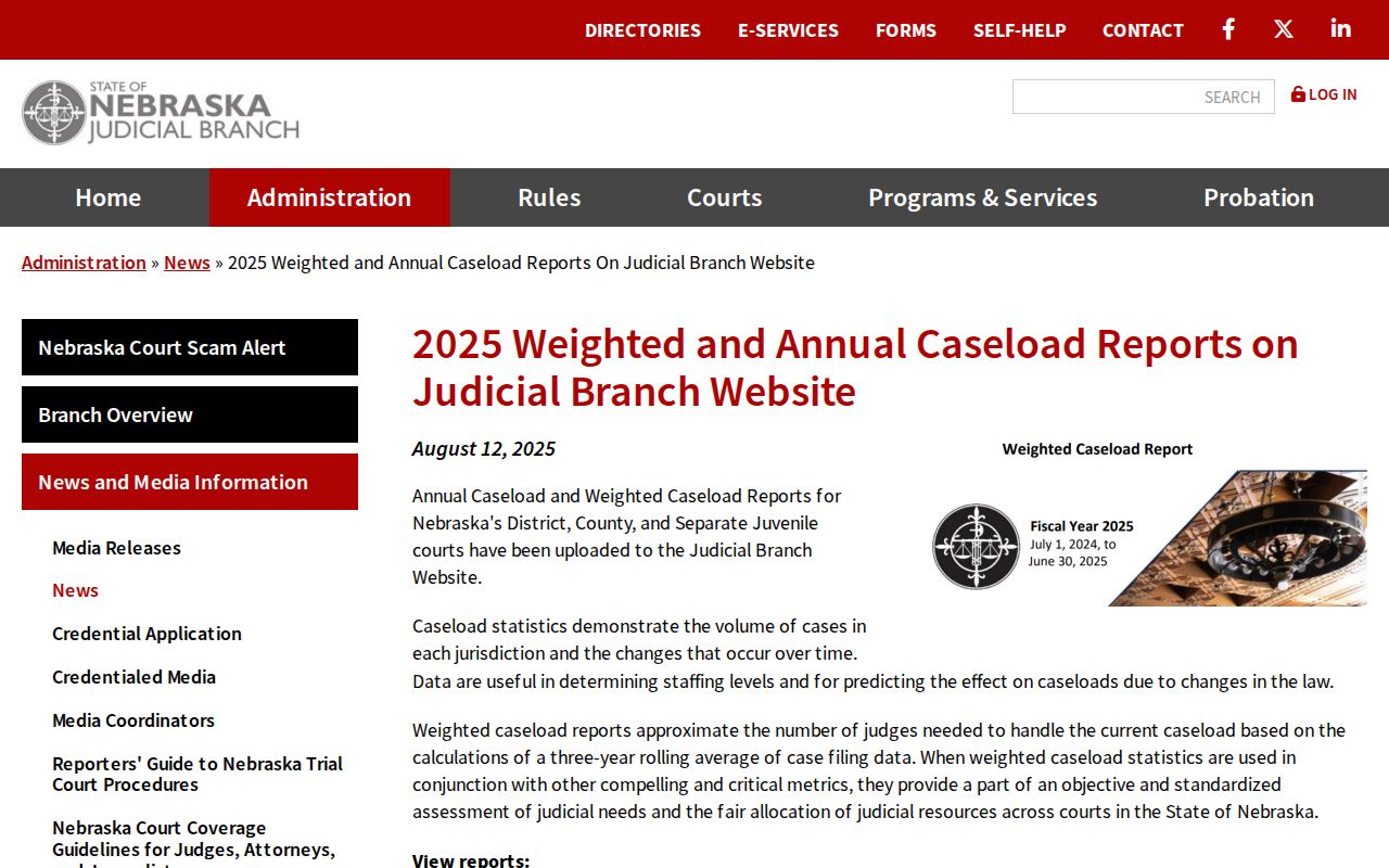Daykin court records source image about Nebraska annual caseload reports
