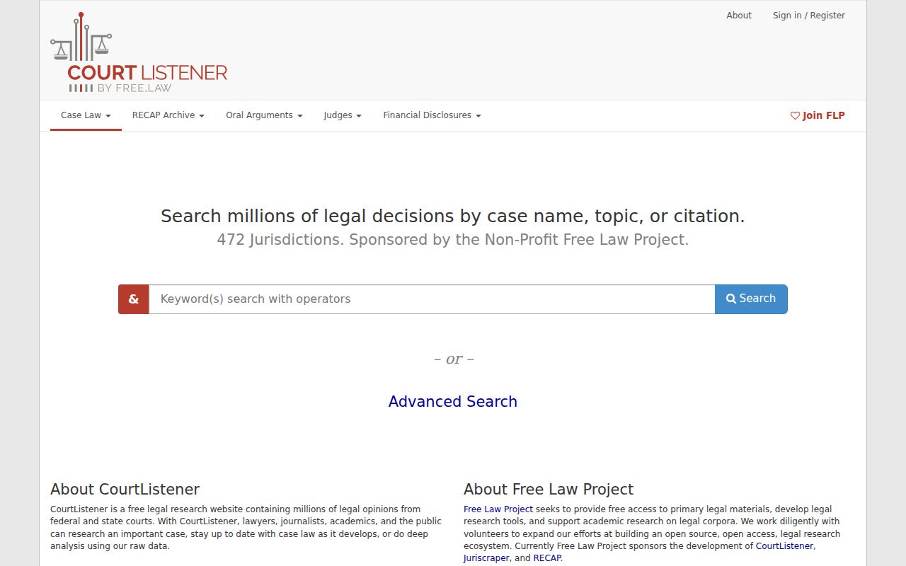 Endicott court records source image of the nonofficial CourtListener RECAP federal search