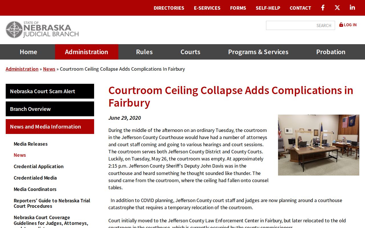 Fairbury court records source image from the official courthouse courtroom continuity report