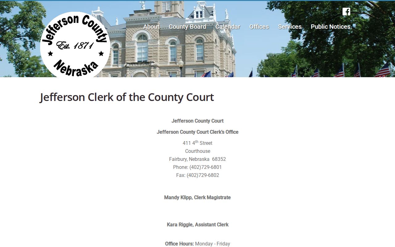 Jefferson County court docket clerk and court records office