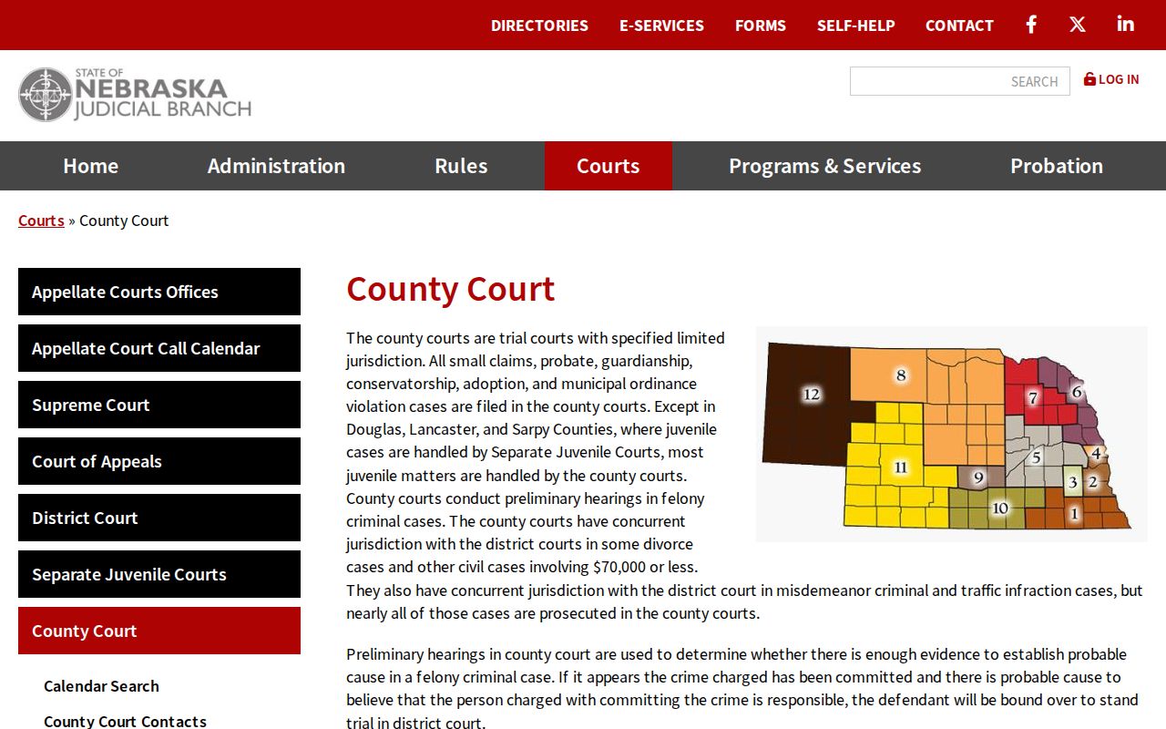 Jefferson County court docket County Court schedule context